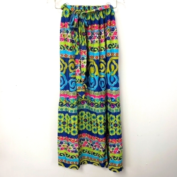 Vintage 60s Joyce Maxi Skirt ILGWU USA Label Pyshcodelic 60’s Print S EUC - Picture 3 of 14